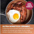 Hammered Copper 10-Piece Aluminum Non-Stick Cookware Set with Glass Lids