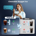 POKAIR Ice Maker, Nugget Ice Maker Portable Countertop 44 lb/Day, One - Touch Instant Ice & Self - Cleaning, Pebble Ice Machine for Home Office RV, Stainless Steel