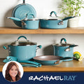 Rachael Ray 12 - Piece Cucina Nonstick Pots and Pans Set, Cookware, Set Cranberry