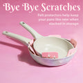 Paris Hilton 10 - Piece Ceramic Nonstick Cast Aluminum Cookware Set, Clean Ceramic? Coating, Faceted Pink Design