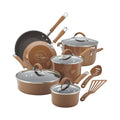 Rachael Ray 12 - Piece Cucina Nonstick Pots and Pans Set, Cookware, Set Cranberry