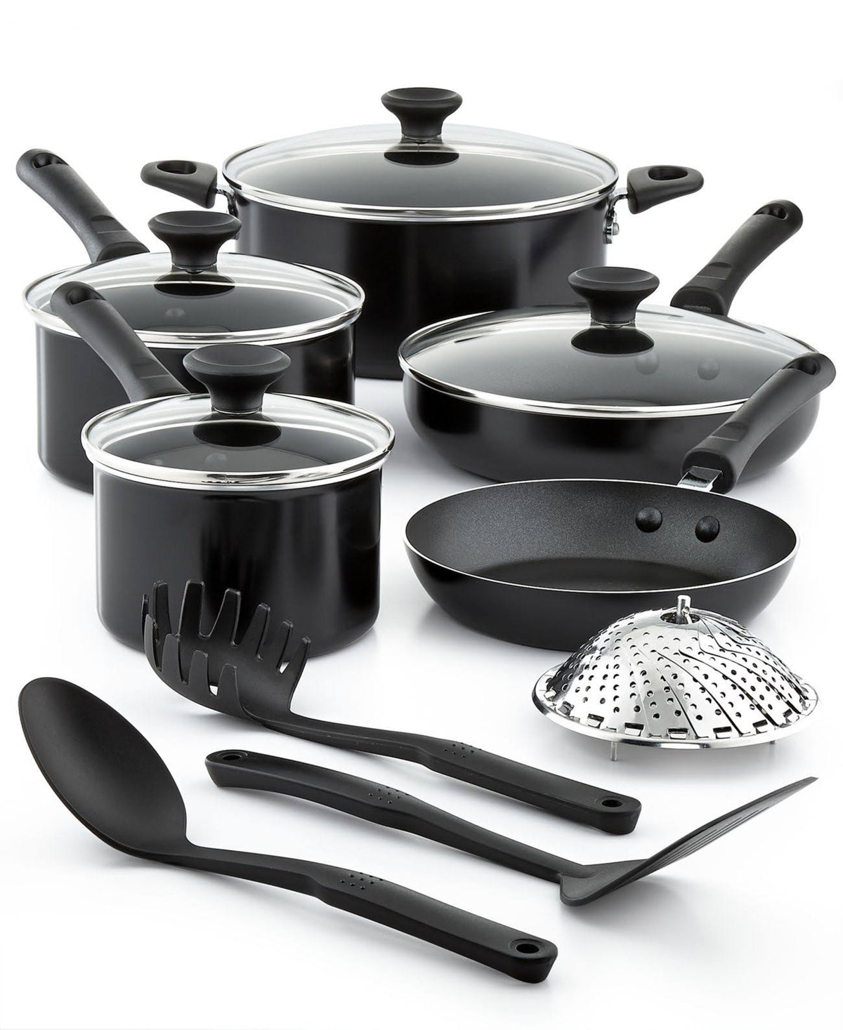 Tools of The Trade Nonstick 13-Piece Cookware Set - Black