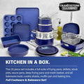 Classic Blue 20 - Piece Aluminum Ultra - Durable Non - Stick Diamond Infused Cookware and Bakeware Set