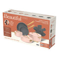 Beautiful 12pc Ceramic Non - Stick Cookware Set with Strainer Lids, White Icing by Drew Barrymore