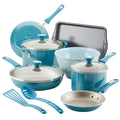 Rachael Ray 12 - Piece Get Cooking Nonstick Pots and Pans Set/Cookware Set, Gray