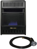 ML100TBAHR Ventless Propane Gas Blue Flame Space Heater with Thermostat Control for Living Room, Bedroom, Home Office, 10000 BTU, Heats up to 300 Sq. Ft., Includes Wall Mount, Black